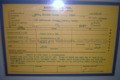 Tom's employee status change form from 1956